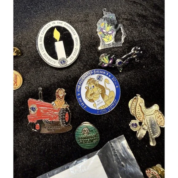 Vintage Lot of 23+ Lions Club Lapel Pins Miscellaneous From Various States - Picture 11 of 12